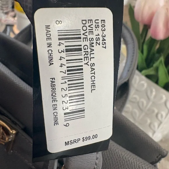 Bebe Charcoal Satchel with Gold Details - Picture 6 of 6